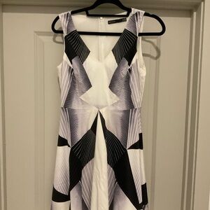 Karen Millen Elegant Black and White Geometric Dress